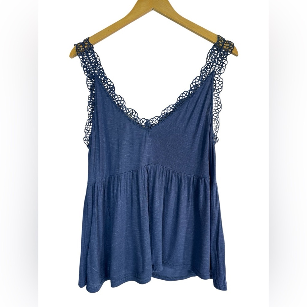 Blue Lace Trim Women's‎ Top